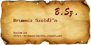 Brumecz Szolón névjegykártya